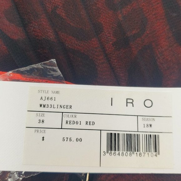 IRO Linger Leopard Print Ruffles Wrap Dress Sz 38 US 6 NWT - Picture 14 of 16